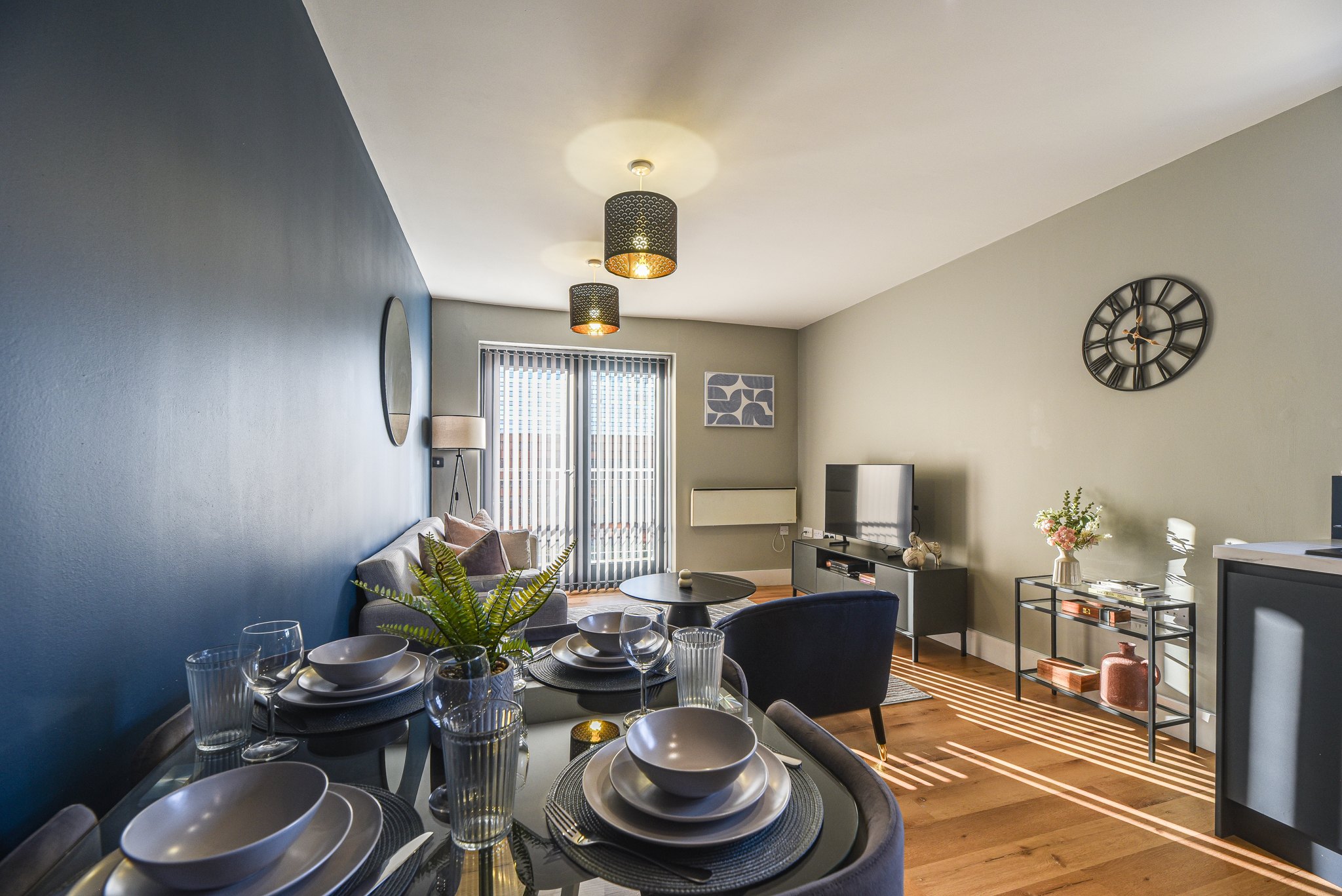 Manchester Piccadilly flat refurbishment by J&H Spaces, fully furnished and short let ready