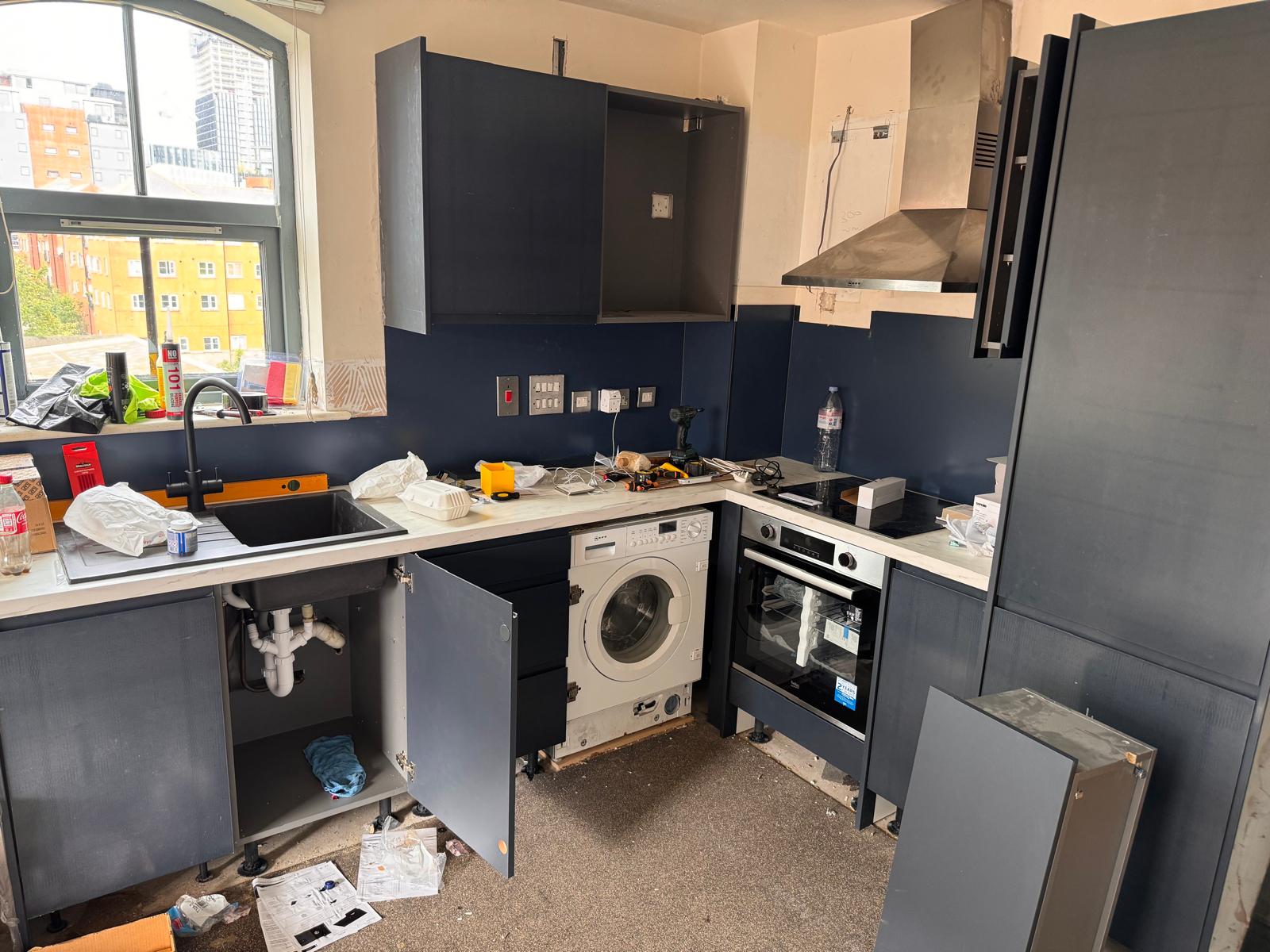 Manchester Piccadilly flat refurbishment work in progress by J&H Spaces