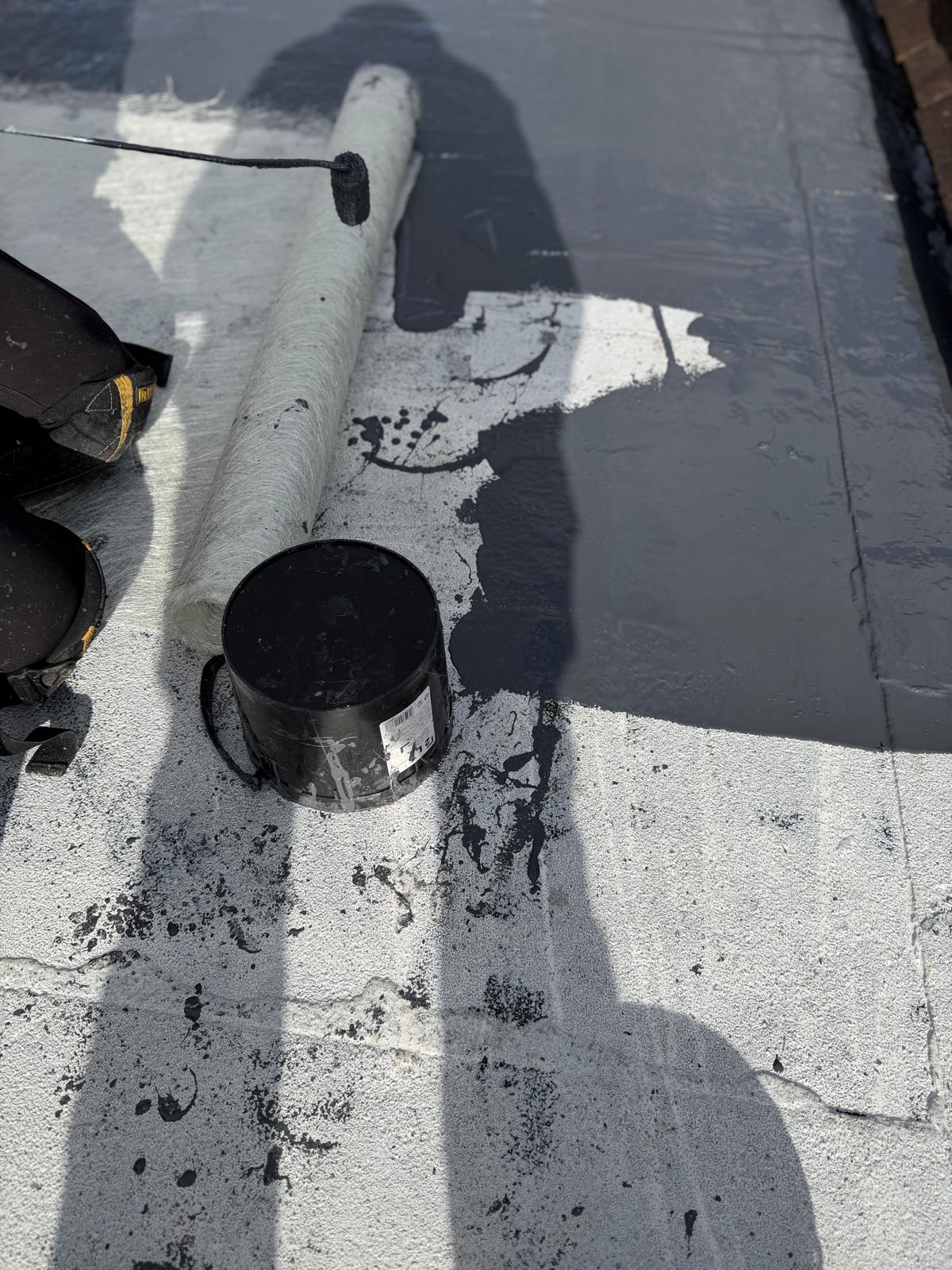 Mill Hill Restec liquid roof waterproofing during works by J&H Spaces