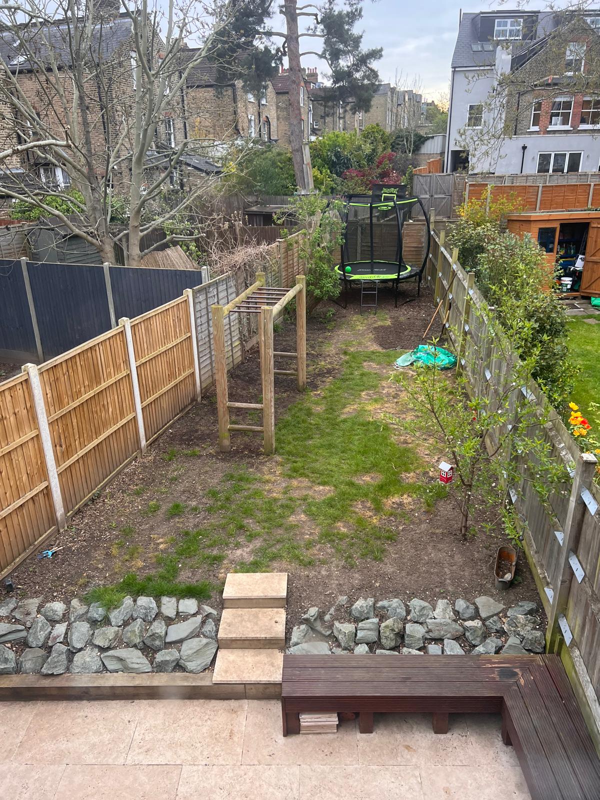 South West London garden before lawn replacement by J&H Spaces