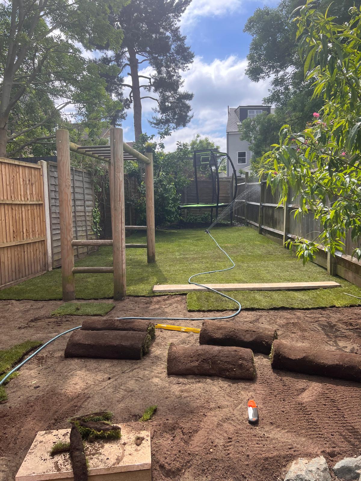 South West London lawn replacement work in progress by J&H Spaces