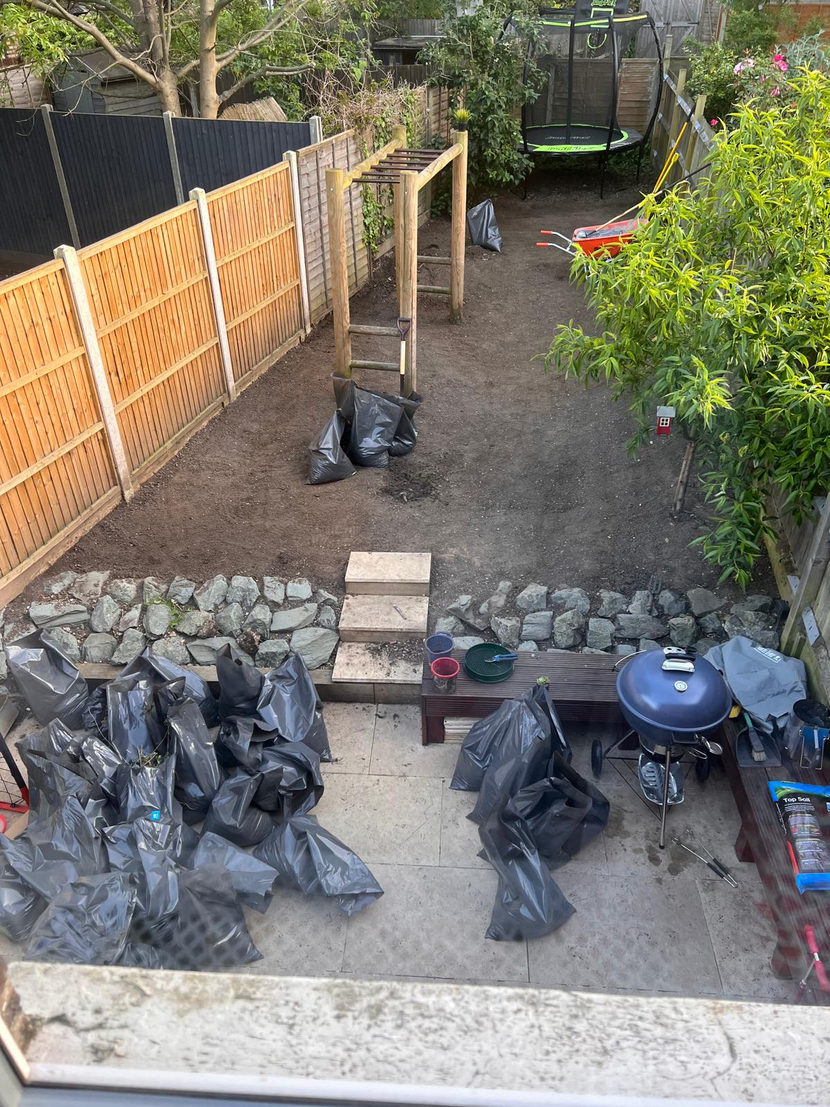 South West London lawn replacement work in progress by J&H Spaces