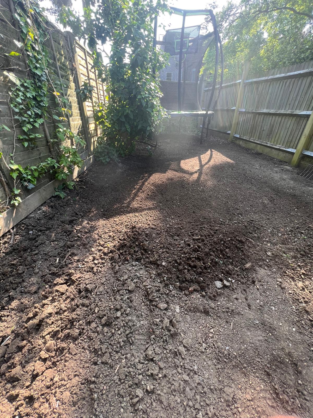 South West London lawn replacement work in progress by J&H Spaces