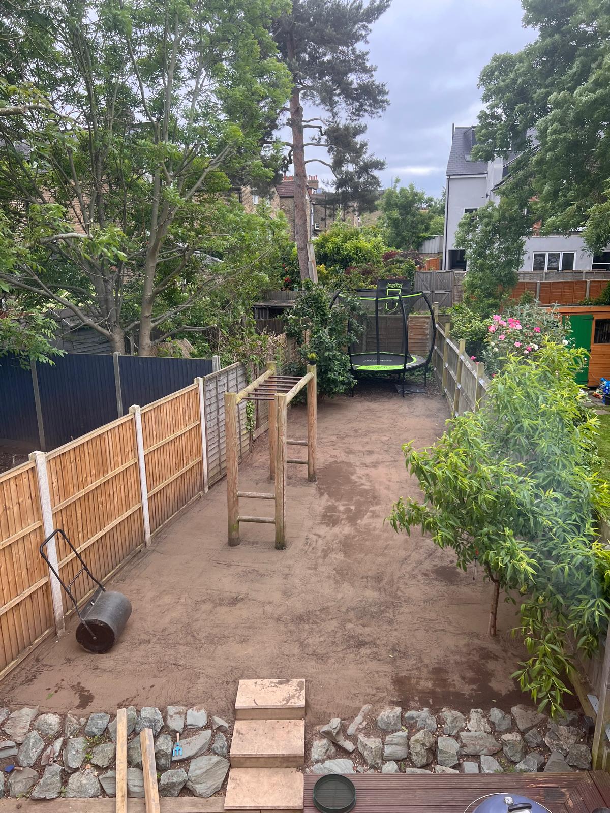 South West London lawn replacement work in progress by J&H Spaces